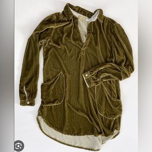 CP Shades Teton Green Velvet Tunic Dress Top X Small